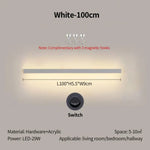 Applique Salon Canapé Élégante Lampe Murale Décorative. Blanc-100Cm / Gradation Tricolore Chambre