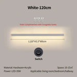 Applique Salon Canapé Élégante Lampe Murale Décorative. Blanc-120Cm / Gradation Tricolore Chambre