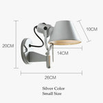 Argent Noir Élégante Lampe Murale Led Design. Applique Chambre