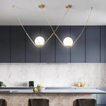 Arto Suspension Verre Boule Et Bras Doré Luminaire Chambre