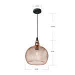 Cage Pendentif Métal Vintage Rose Gold Luminaire Chambre