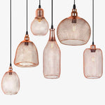 Cage Pendentif Métal Vintage Rose Gold Luminaire Chambre