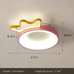 Couronne Led Plafonnier Enfant Coloré Rose Luminaire Chambre