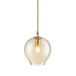 Design Led Suspension Verre Cristal Doré 23 X 25Cm Luminaire Chambre