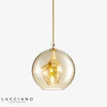 Design Led Suspension Verre Cristal Doré 40 X 45Cm Luminaire Chambre