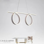 Double Boucles Led Suspension Blanche Luminaire Chambre
