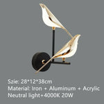 Golden Bird Lampe Design Métal Rotative Contemporaine Mur À Double Tête / Lumière Naturelle