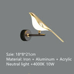Golden Bird Lampe Design Métal Rotative Contemporaine Mur À Tête Unique / Lumière Naturelle