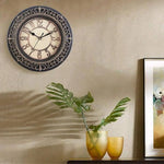 Horloge Métal Vintage 25Cm Antique Luminaire Doré