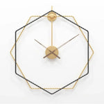 Horloge Murale Hexagone Métal Design B / 50Cm Luminaire Doré