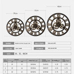 Horloge Murale Métal Vintage Chiffres Luminaire Doré