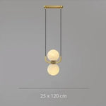 Katneep: Suspension Globe Doré Moderne Deux Globes / Froide Luminaire Chambre