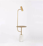Lampadaire Doré Avec Table En Marbre Luminaire Chambre