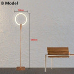 Lampadaire Led Bois Anneau Design B Luminaire Chambre