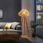 Lampadaire Tripode Bambou Scandinave Led Luminaire Chambre