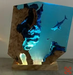 Lampe baleine en résine époxy