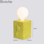 Lampe Bloc Led Design 3D Couleur Jaune Luminaire Chambre