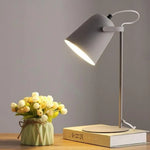 Lampe Bureau Moderne Abat-Jour Coloré Gris Luminaire Chambre