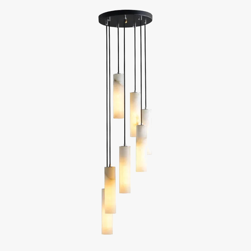 Designer loftslampe med justerbar ledning og naturmarmor