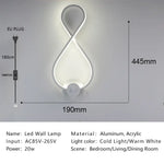 Lampe Led Élégante Design Minimaliste Scandinave 004 Blanc / Chaud (2700-3500K) Applique Murale
