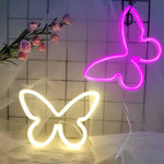 Lampe Néon Led En Forme De Papillon Veilleuse