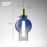 Lampe Suspendue Led Boule En Verre Coloré Bleu Nuit Luminaire Chambre