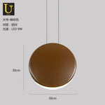 Lampe Suspendue Ronde En Aluminium Led Marron - 30Cm Luminaire Chambre