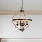 lustre style ancien bois 