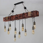 Lustre Bois Avec Plusieurs Ampoules