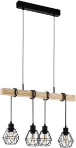 Lustre Bois Et Noir