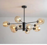 Lustre Contemporain Branches Et Sphères Verre Luminaire Chambre
