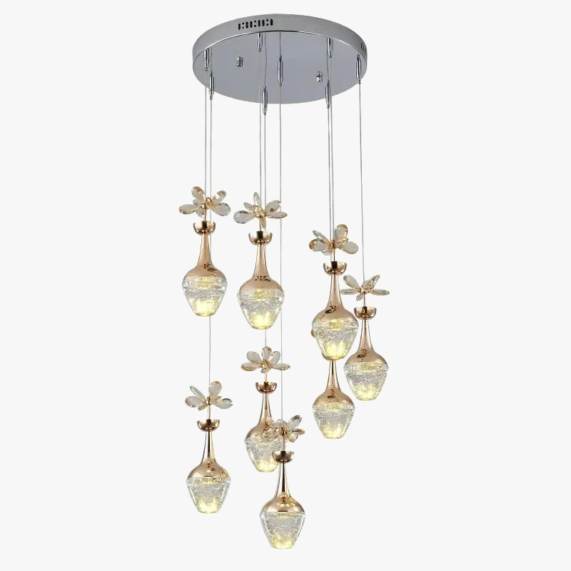 Luksus krystallysekrone med kreativt minimalistisk LED
