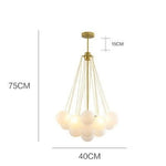 Lustre Design Boules En Verre Triz Doré - 40Cm Luminaire Chambre