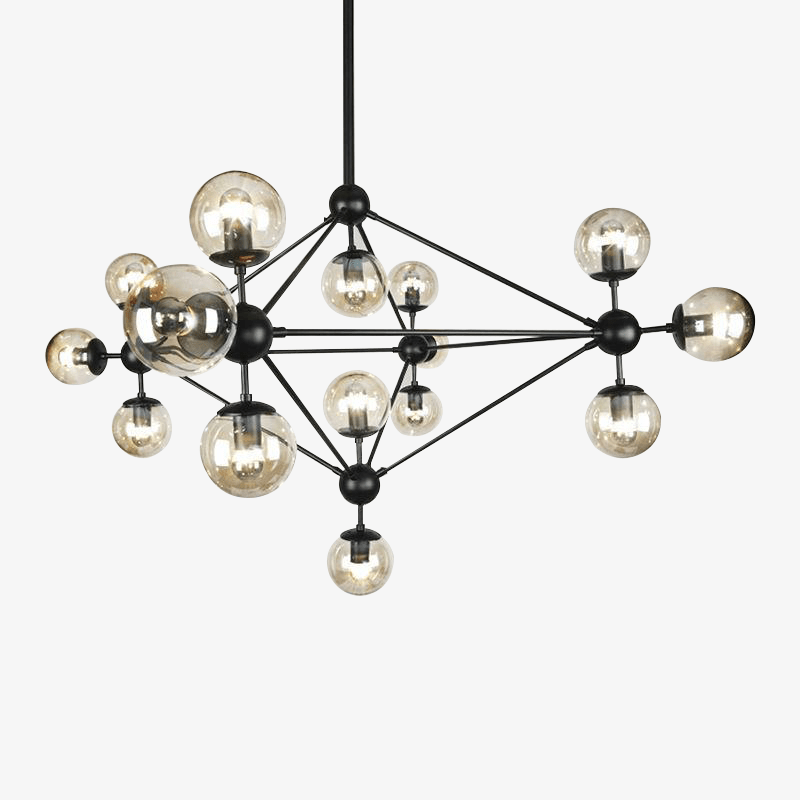 Elegant sort nutidsmosaik lysekrone