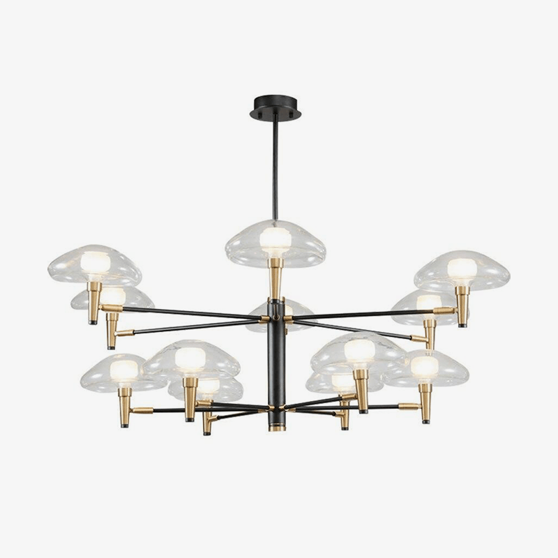 Elegant sort og guld lysekrone