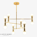 Lustre Doré Design Avec Boules. Luminaire Chambre