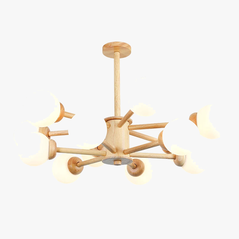 Elegant designophængslampe i træ