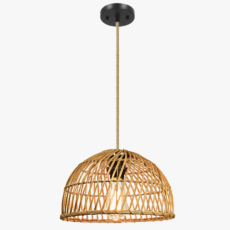 Moderne håndvævet loftlampe i rattan