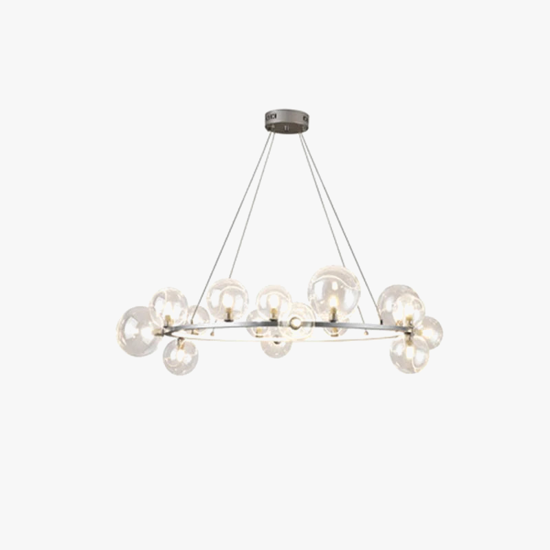 Moderne glaslysekrone med kunstneriske bobler