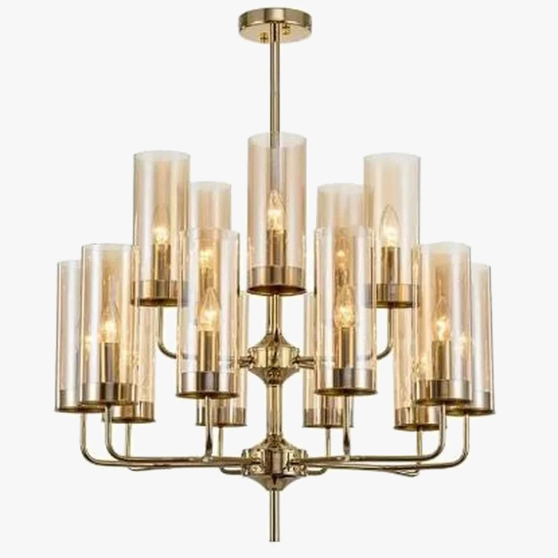 Moderne glaslysekrone med 6 til 15 hoveder, nordisk design, indendørsbelysning