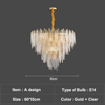 Lustre En Verre Moderne Valentina A - 60Cm 4 Level / Chaude Luminaire Chambre