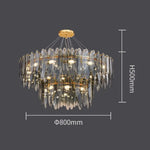 Lustre En Verre Moderne Valentina B - 80Cm 2 Level Grey / Chaude Luminaire Chambre