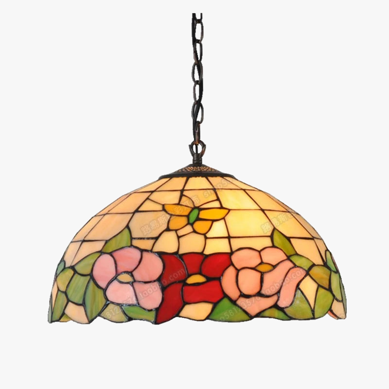 Elegant sommerfuglelysekrone i glas.