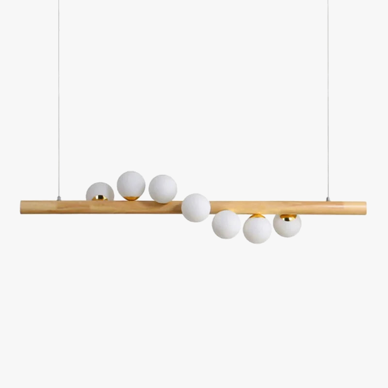Japansk lysekrone i massivt træ, kreativt design, trendy belysning