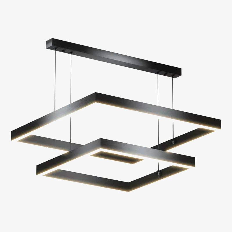 Moderne kvadratisk LED-lysekrone
