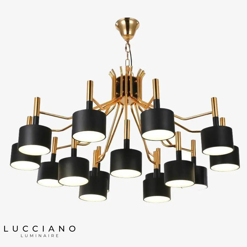 Lustre Led Doré Avec Lampes Contrastées Luminaire Chambre