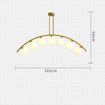 Lustre Led Doré Design Verre Boules 7 Lampes - 102X60Cm / Blanc Luminaire Chambre