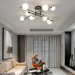 Lustre Led Moderne Croisé Noir Doré Luminaire Chambre