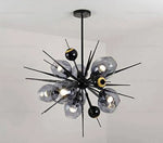 Lustre Led Moderne Doré Noir Verre E - 10 Lampes Luminaire Chambre
