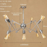 Lustre Led Moderne Makari Araignée Ajustable 12 Lampes - Chromé B Luminaire Doré